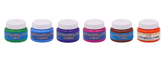 Steinbruchfarbe Zusatz-Farben, Set 6