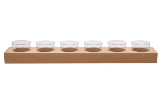 Becherhalterung aus Holz inkl. 6 Messbecher