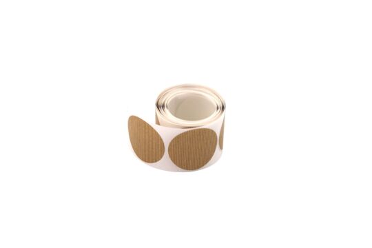Etikette Ø 52mm,  rund, natur, gerippt Set 100