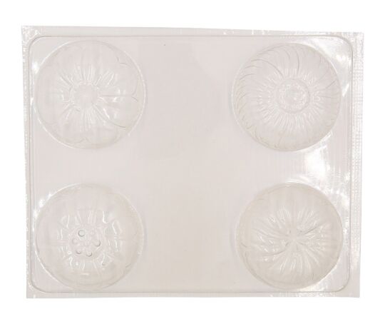 Seifengießformen Blumen, 4 Motive, Ø ca. 8 cm
