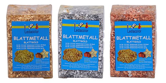 Blattmetall - Flocken grob Set 3 Farben