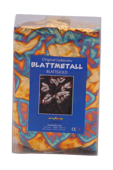 Blattmetall - Blau geflammt, 10 Blatt