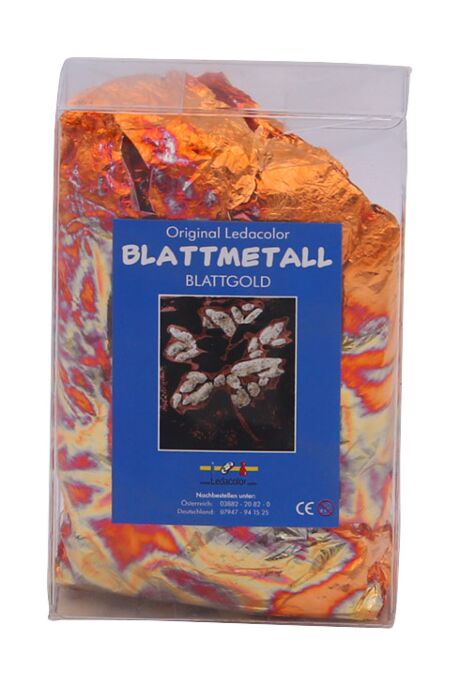 Blattmetall - Rot geflammt, 10 Blatt