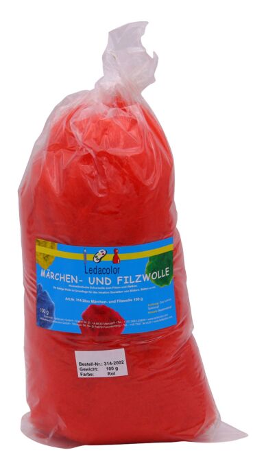 Märchen- und Filzwolle Rot, 100 g