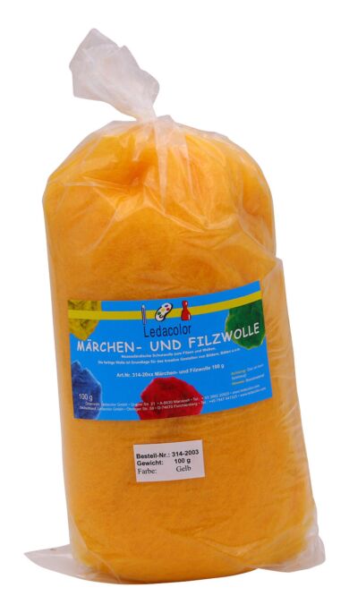 Märchen- und Filzwolle Gelb, 100 g