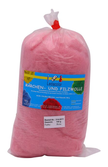 Märchen- und Filzwolle Rosa, 100 g