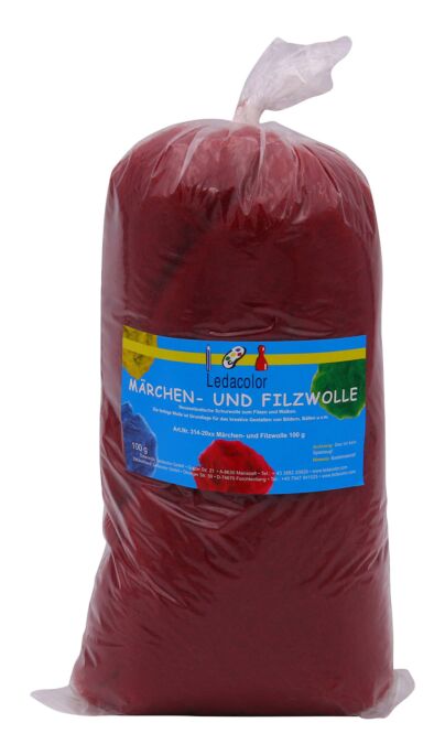 Märchen- und Filzwolle Dunkelrot, 100 g
