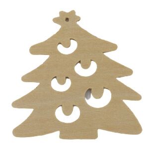 Holzbehang Set 12, Baum 7 x 7 cm
