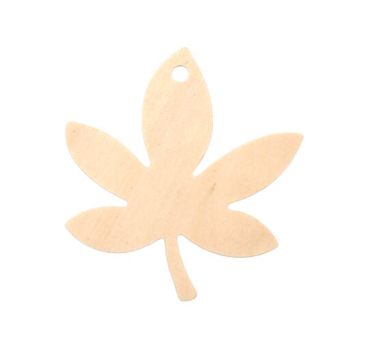 Holzbehang Set 12, Herbstblatt 8,5 x 9 cm