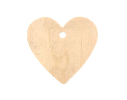 Holzbehang Set 12, Herz 7 x 7 cm