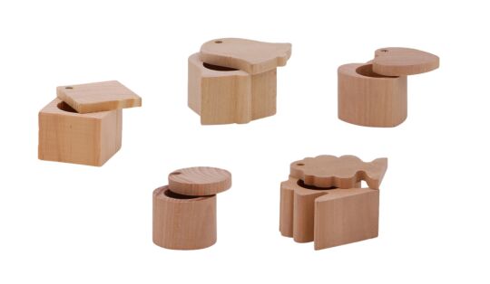 Holz Deko Dosen Set 5 Motive