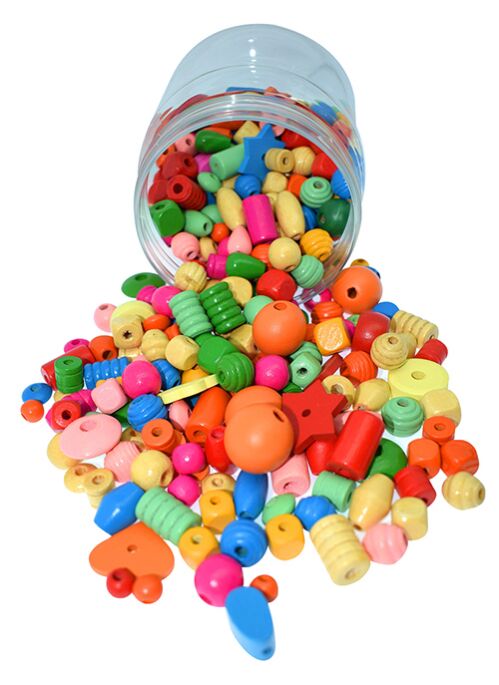 Holzperlenmix Pastellfarben, 350 g