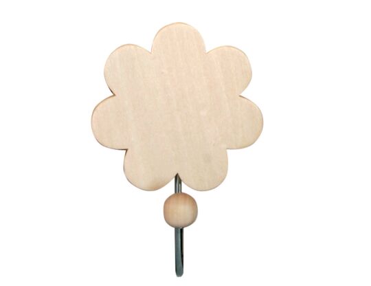 Garderobenhaken aus Holz Blume, Ø 7,5 cm