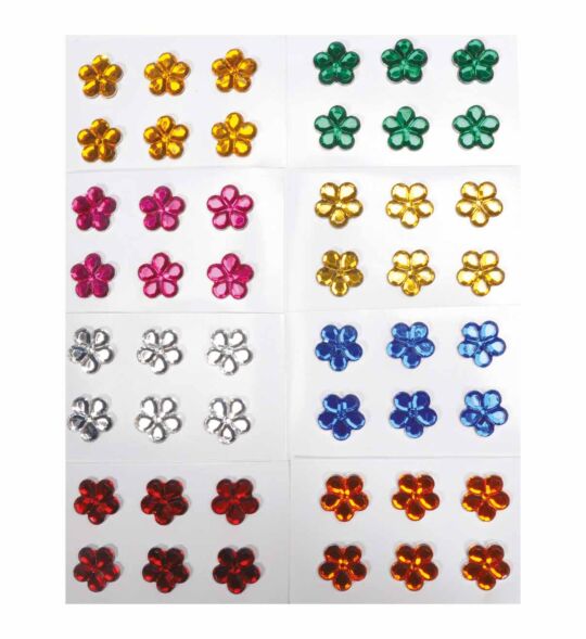 Edelsteine selbstklebend Blumen Set 48