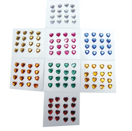 Edelsteine selbstklebend Herzen klein Set 128