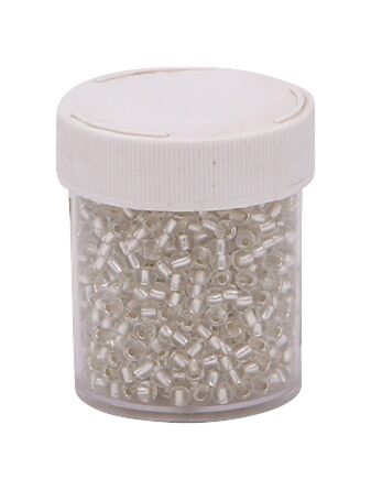 Glasperlen Weiss, 80g Dose ca. 1350 Stk.
