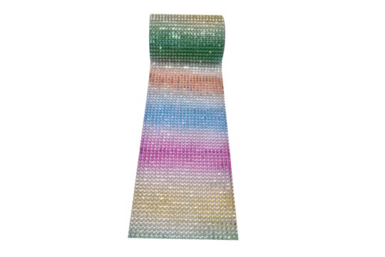 Edelsteingitter Regenbogen pastell,  3 m x 12 cm