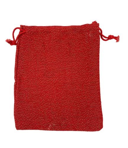 Jutesack Rot Glitzernd, 20 x 25 cm