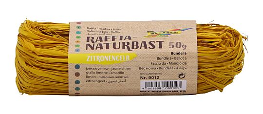 Raffia Naturbast  Zitronengelb, 50 g