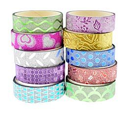 Washi Tapes Glitter Farben Set 10