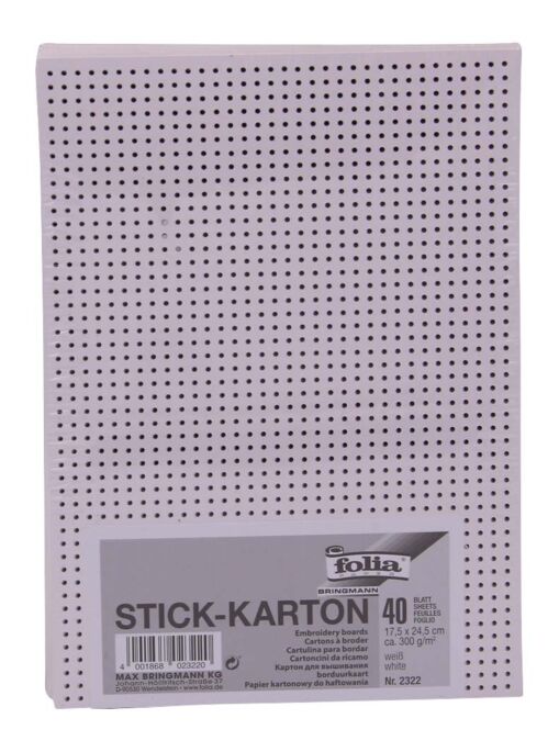 Stickkarton weiß Set 40 Blatt 17,5x24,5cm