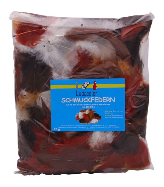 Schmuckfedern Naturfarben, Set 200