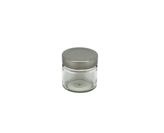 Kerzenglas 212 ml, mit Deckel Silber