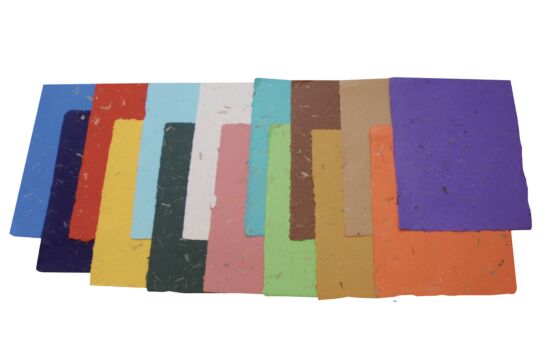 Handgeschöpftes Papier Set 15 Fb, 46 x 35 cm