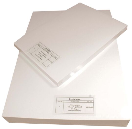 Zeichenpapier gekörnt 150 g, 100 Blatt. A4