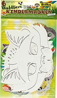 Kindermasken Waldtiere weiß, Set 6