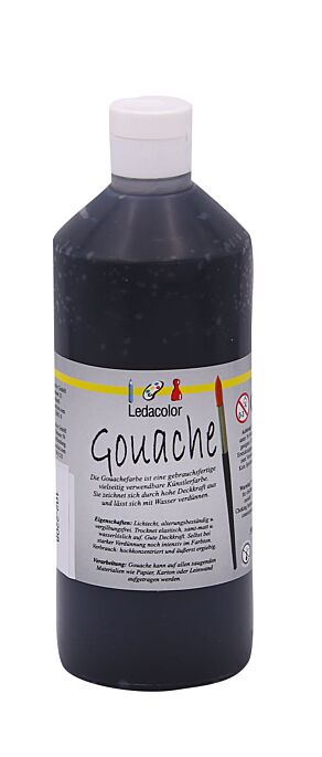 Gouache Farbe Schwarz, 500 ml
