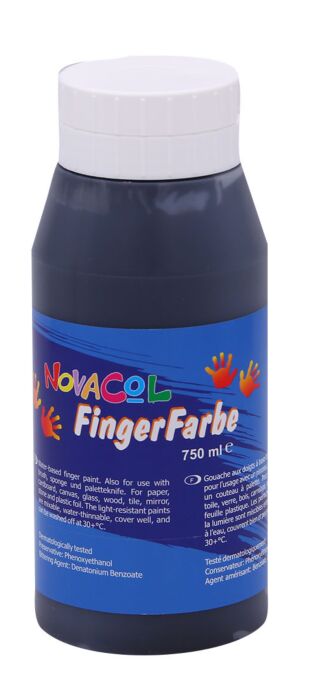 Fingerfarbe Schwarz, 750 ml
