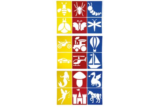 Schablonen waschbar, Set 18