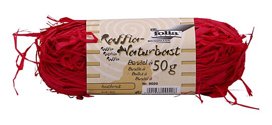 Raffia Naturbast Hochrot, 50 g