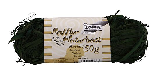 Raffia Naturbast Tannengrün, 50 g