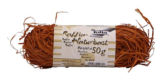 Raffia Naturbast Braun, 50 g