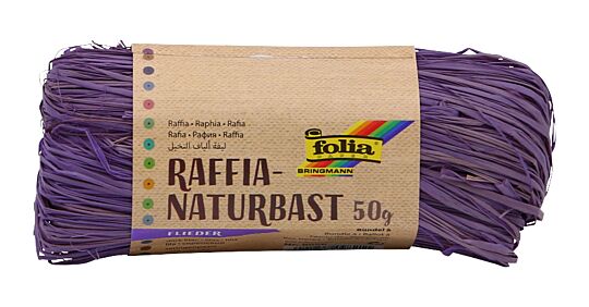 Raffia Naturbast Flieder, 50 g