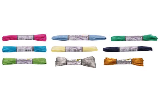 Kunstbast Zusatzfarben Set 9, je 30 m