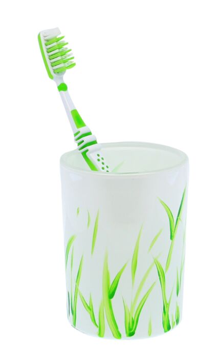 Zahnputzbecher aus Glas,  Ø 8 cm, H 10 cm