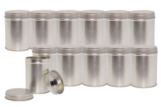 Teedose aus Metall, Set 12