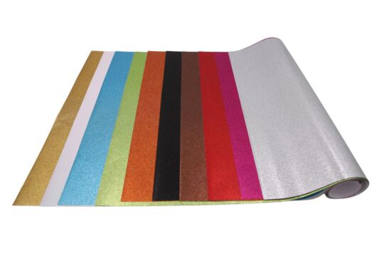Glitterpapier 160/m² 10 Bg. fbg. sort. 24 x 30 cm