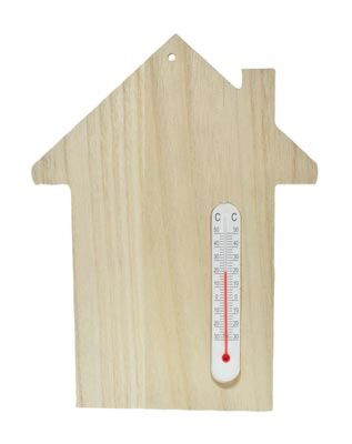 Thermometerhaus aus Holz, 20 x 15 cm